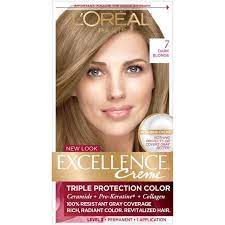 L Oreal Paris Excellence Triple Protection Permanent Hair Color 6 3 Fl Oz 7 Dark Blonde 1 Kit Grey Hair Coverage Loreal Paris Hair Color
