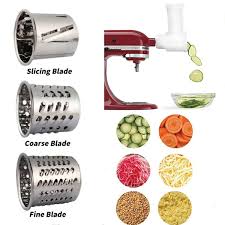 Easily switch from thick to think with a twist of the dial. 1 Set Multi Functional Professional Food Processor Slicer Shredder Attachment For Kitchenaid Stand Mixers Wish