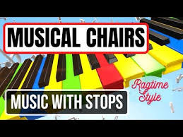 Musical Chairs Song With Stops Ragtime Style Youtube In 2020 Musical Chairs Songs Music For Kids