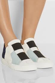 White Paneled Leather And Suede Sneakers Mm6 Maison Margiela Boot Shoes Women Sneakers Suede Sneakers