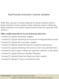 Top 8 Karate Instructor Resume Samples