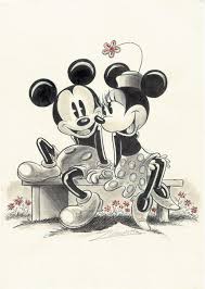 With the lines, show the direction of the bodies and arms (pencil b). Vendetta 42x30 Mickey Minnie Love3 1 Mickey Mouse Drawings Mickey Mouse Art Mickey Mouse Cartoon