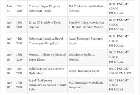 Ipl Schedule 2020 Ipl Schedule Pdf Download Hd Pics Ipl