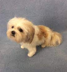 Shih Tzu Needle Felted Dog Personalized Custom Lhasa Apso Etsy Felt Dogs Needle Felted Dog Dog Person