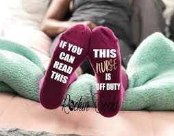 Nurse Gift Nurse Socks This Nurse Is Off Duty Nurse Off Etsy In 2021 Nurse Socks Nurse Gifts Secret Pal Gifts