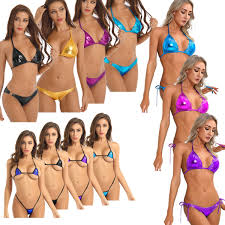Womens Micro Mini Bikini Set Bra Thong Underwear G-String Swimwear Lingerie  | eBay