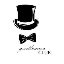 Vintage Gentlemen Elegance Logo Gentleman Gentlemen Hat Bowler Derby Top Hat Cylinder Headdress Headgear Gentleman Gentleman Art Styled Stock Photos