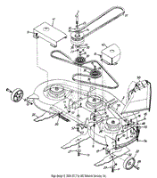 But when it's time to route the actual mower deck belt, use the five tips below along with belt diagram for an mtd riding mower above, which highlights the belt in yellow, to make the change: Mtd 135t696h190 Lawn Tractor Lt 165 1995 Parts Diagram For 46 Inch Mowing Deck Lt 165
