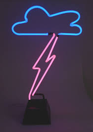 Pink Lightning With Blue Neon Cloud Neon Freestanding Tabletop Etsy Cloud Art Neon Custom Neon Signs