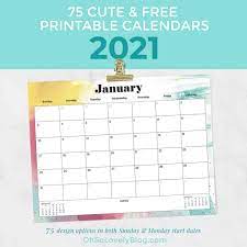 2021 year calendars with 12 months printed on one page. Free 2021 Calendars 75 Beautiful Designs To Choose From