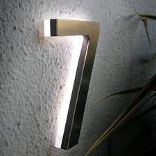 modern 5 outdoor led house number in brushed aluminum luxello led led house numbers led house modern house number