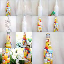 How To Paint Pretty Acrylic Painting On Bottles Step By Step Diy Tutorial Instructions How To How To Do Di Bottle Painting Bottle Crafts Glass Bottle Crafts