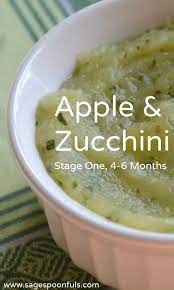 Apple And Zucchini Sage Spoonfuls Recipes Recipe Easy Baby Food Recipes Baby Puree Recipes Pureed Food Recipes