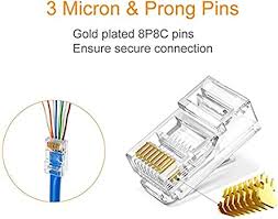 The cables use the cost efficient but effective rj45 patch connector and using this, these ethernet. Amazon Com 50 Pcs Rj45 Connector Cat6 Cat5e Cat5 Rj45 Connector Ethernet Cable Crimp Connectors Utp Network Plug For Solid Wire And Standard Cable Transparent Pass Through 50 Pack Computers Accessories