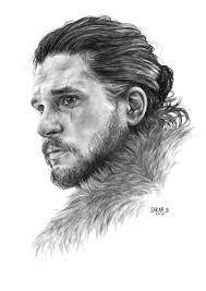 portrait of jon snow aegon targaryen from the game thrones series original drawing graphite paper pe dessin coloriage - eintracht francfort