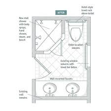 Then, check out your bathroom's physical space to figure out things like how much space you need for the door to open and close, and whether there's enough room for a separate shower and tub or just a shower. Install Bifold Doors New Construction Bathroom Layout Tool