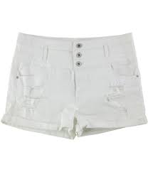 Details About Tinseltown Womens Three Button Casual Denim Shorts White 15 Juniors