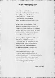 War Photographer Carol Ann Duffy Poems Carol Ann Duffy Contemporary Poetry