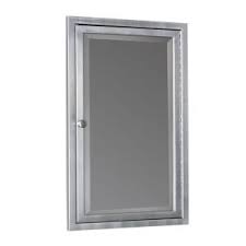 Deco Mirror 16 In W X 26 In H X 4 1 2 In D Framed Single Door Stainless Steel Recessed Bathroom Medicine Cabinet In Brush Nickel 6291 Recessed Medicine Cabinet Adjustable Shelving Beveled Edge Mirror