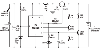 This is the circuit diagram of a ding dong sound generator based on two ne555 timer ics.the circuit is designed to toggle between two adjustable frequencies to produce. Mobile Cellphone Charger Using 555 Ic Full Circuit Available