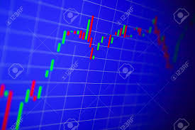 Financial Graph On A Computer Monitor Screen Background Stock