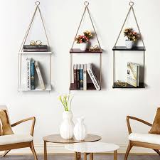 Check spelling or type a new query. 35cm 45cm 2 Layers Solid Wood Rope Hanging Wall Shelf Vintage Floating Storage Rack Wall Mount Bookshelf Home Decorations Alexnld Com
