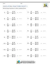 Simplest Form Worksheet Simplified Fraction 4 Facts About Simplest Form Worksheet Simplifie In 2020 Simplifying Fractions Fractions Worksheets Simplest Form Fractions