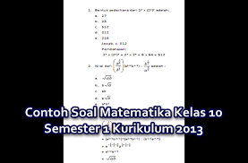 Soal pilihan ganda bahasa indonesia uts semester 1 ktsp 2006. Contoh Soal Matematika Kelas 10 Semester 1 Dan Penyelesaiannya