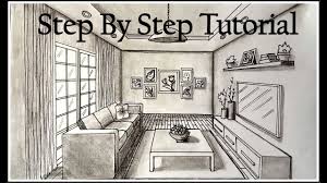 How To Draw A Living Room In One Point Perspective Step By Step Perspective Room One Point Perspective Room One Point Perspective