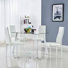 Amazon Com Bonnlo 5 Pieces Dining Set Modern Dining Table Set For 4 Persons Kitchen Dining T Dining Room Table Set Dining Sets Modern Modern Dining Table Set