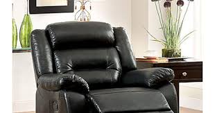 Furniture Of America Black Leston Bonded Leather Recliner Contemporary Recliners Furniture Of America Furniture