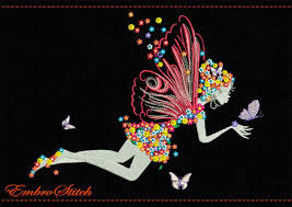 Good morning, and a happy monday all around! Fairy In Flowers And Butterflies Embroidery Design 1 Size 8 Formats Embrostitch Hand Embroidery Designs Embroidery Projects Rose Embroidery Pattern