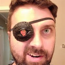 Handmade Leather Eye Patch. Cosplay Larp Steampunk Pirate Captain Stage  Gothic Style Halloween Costume. Necklace, Bracelet, Hair Holder