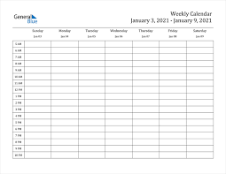 This is your one stop source for your free printable weekly calendars and daily calendar pages. Weekly Calendar January 3 2021 To January 9 2021 Pdf Word Excel