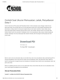 Check spelling or type a new query. Contoh Soal Ukuran Pemusatan Letak Penyebaran Data 1