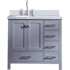 It includes a clear glass shade. Ariel A037s Cambridge 36 Single Sink Bathroom Vanity Set With Offset Sink Qualitybath Com