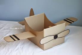 A piece of cardboard makes a square box with sides ¼ the original length. Cardboard Box Airplane Repeat Crafter Me