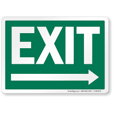 As exit() function calls, it terminates processes. Green Exit Sign With Arrow Sku S 8040 R