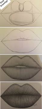 Easy Drawings Gambar Bibir Sketsa Cara Menggambar