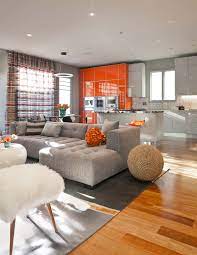 Orange colors improve mood and make people feel happy. Grey And Orange Houzz