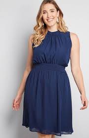 Plus Size Navy Blue Cocktail Dress Classic Style Navy Cocktail Dresses Navy Cocktail Dress Casual Cocktail Dress Blue Chiffon Dresses