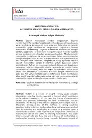 Buatlah statistik terurut dari data berikut, kemudian tentukan datum terkecil dan datum terbesarnya. Pdf Sejarah Matematika Alternatif Strategi Pembelajaran Matematika