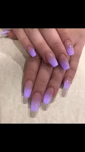 Pastel purple & silver crystals bling press on nails stiletto full set. Light Purple Ombre Acrylic Nails Nailstip