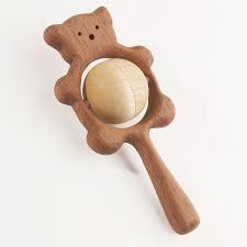 Wooden Teether Teething Toy Wooden Rattle Rattle For Newborn Rattle For Baby Wooden Bear Wooden Baby Toys Wooden Toys Design Wooden Toys Diy