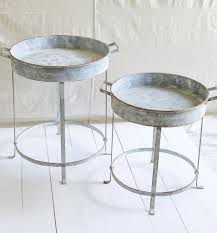 Round Metal Tray Table Small Deckfurniture Round Metal Side Table Porch Table