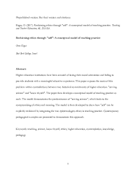 There's no substitute for a second set of eyes, which is why you should rely on essay editing by reliable professionals. Pdf Reclaiming Ethics Through Self A Conceptual Model Of Teaching Practice Oren Ergas Academia Edu