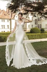 Satin Mermaid Wedding Dresses With Detachable Train Bridal Gown Open Back Weddin Satin Mermaid Wedding Dress Wedding Dress Train Detachable Train Wedding Dress