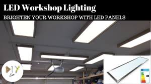Led Workshop Garage Lighting With Custom Fixtures Mounts Youtube