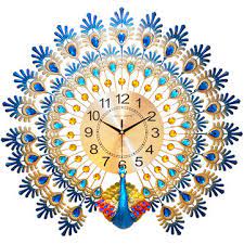 Au 3d large modern diamond peacock iron wall clock room watch home bedroom ~. 70 65cm Modern Large Peacock Wall Clock Quartz Clock Living Room Mute Home Decor Sale Banggood Com