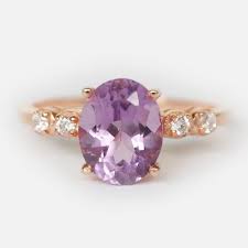 14k Amethyst Ring February Birthstone Oval Amethyst Ring Etsy In 2020 Purple Gemstones Rings Amethyst And Diamond Ring Oval Amethyst Ring